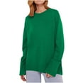 thumbnail image 1 of Yuyuzo Pull Femme Manches Longues Col Rond Haut Tricoté Hiver Automne Décontracté Ample Couleur Unie, 1 of 6