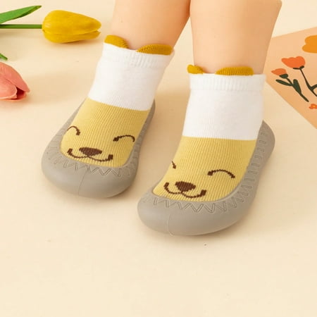 

LOVEVER 1pair Cartoon Patterned Silicone Anti-Slip Bottomed Walking Shoes Socks For 0-2 Years Old Suitable For All Seasons For Toddlers Learning To Walk