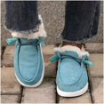 thumbnail image 3 of Lightweight Winter Boat Shoes for Women, Women Casual Slip-on Loafers, Faux Fur-Lined Womens Boots, Women's Lace Up Loafers, Comfortable Warm Women Canvas Shoes, 3 of 5