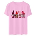 thumbnail image 4 of Virmaxy Women's Valentines Day Short Sleeve Shirt Funny Gnomes Graphic Tops Shirt Casual Fashion Soild Short Sleeve Tunic Tops Spring Summer Trendy Comfy Pullover Shirt Pink 2XL, 4 of 6