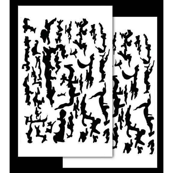 2Pack! Vinyl Airbrush Stencils 10 Mil Camouflage Duracoat 9x14" (Tree Bark Camo)