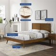 thumbnail image 5 of Platform Bed Frame, Twin Size, Wood, Brown Walnut, Modern Contemporary Urban Design, Bedroom Master Guest Suite, 5 of 10