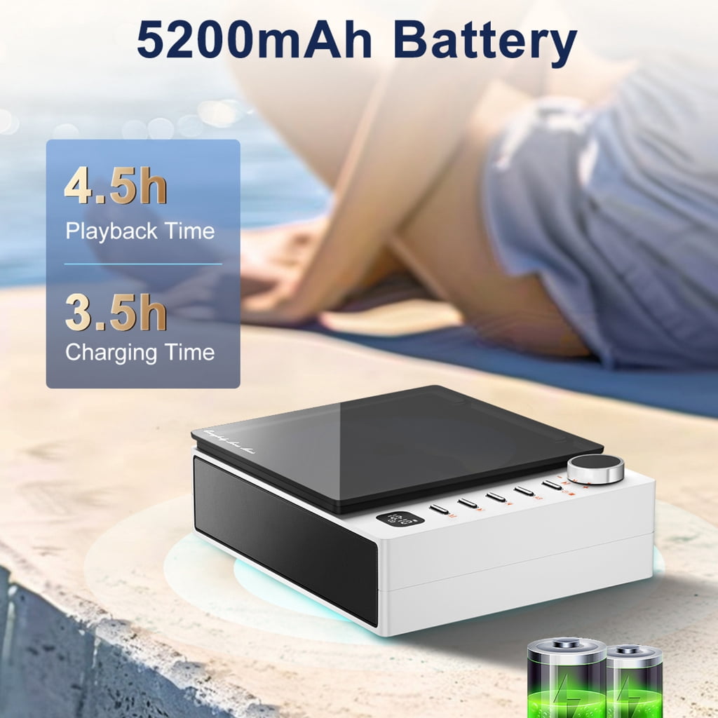 Miiottaa Portable Bluetooth-compatible Desktop Record Player for Home Speaker Rechargeable