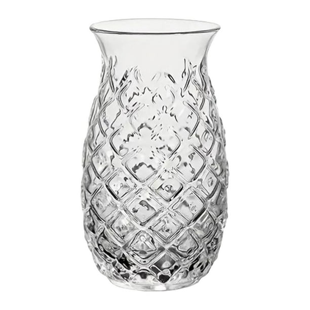 Vaso de cristal de piña, vaso de cristal Tiki, portátil, suave, creativo, recipiente para zumo, vaso de piña para niños, adultos y familias