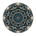 thumbnail image 2 of PIKWEEK Teal Kaleidoscope Mandala, Elastic Fitted Edged Round Tablecloth Waterproof Anti-Shrink Soft Polyester Table Cloth Washable Table Cover for Banquet Home Indoor or Outdoor, 2 of 7
