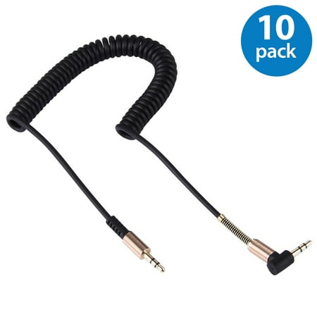 10x Afflux 3.5mm Aux Cable Audio Extension 90 Degree Angle Vehienlar Cord 3FT Auxiliary For Android Samsung iPhone iPad iPod PC Computer Laptop Tablet Speaker Home Car System Game Headset (Best Pc Games On Ipad)