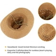 thumbnail image 7 of Straw Cowboy Hat Wide Brim Sun Hat Cowgirl Summer Panama Hat with Chin Strap Men Women KidTravel Outdoor Famliy Hat, 7 of 7