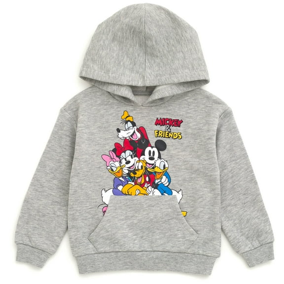 Disney Mickey Mouse Goofy Donald Duck Fleece Drop Shoulder Pullover Hoodie Toddler to Big Kid
