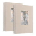 thumbnail image 1 of 2Pack Small Photo Album, 5x7 Linen Cover Picture Book Hold 52 Photos, Beige, 1 of 7