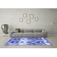 thumbnail image 3 of Ahgly Company Machine Washable Indoor Square Abstract Blue Modern Area Rugs, 6' Square, 3 of 4