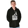 thumbnail image 3 of Walking Dad Nerdy Zombie Movie Lover Men's Big & Tall Graphic Zip Up Hoodie Brisco Brands 2X, 3 of 4