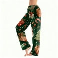 thumbnail image 2 of WTOBBY Women's Christmas Print Flannel Pajama Pants, Casual and Fashionable Sleepwear with Festive Patterns, Soft Fabric for Comfortable Home Use,Dark Green XL, 2 of 6