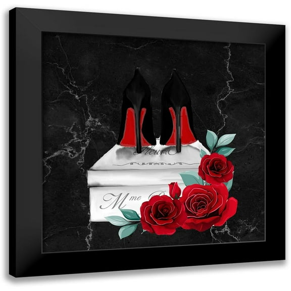 Allen, Kimberly 12x12 Black Modern Framed Museum Art Print Titled - Red Rose Heels 1
