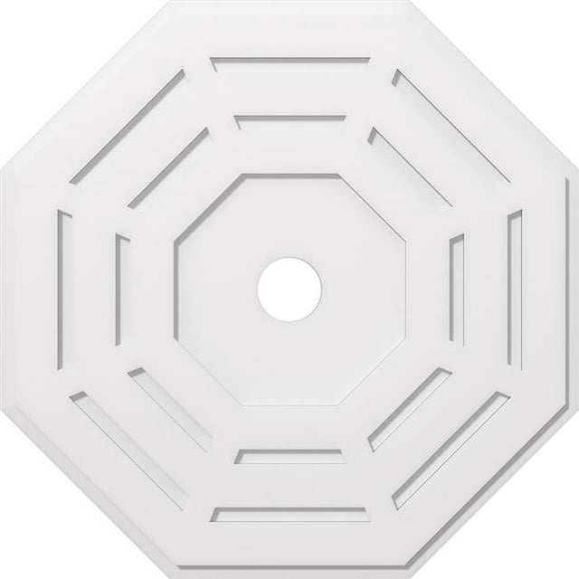 Ekena Millwork CMP36WN-04000 36 in. OD x 4 in. ID Square Westin Architectural Grade PVC Contemporary Ceiling Medallion