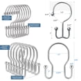 thumbnail image 6 of TABGIME 24pk Mixed Shower Curtain Hooks Rings, Rust-Resistant Metal Balanced Double Glide Shower Hook for Bathroom Shower Rod Curtain, Plated Chrome Finish, 6 of 7