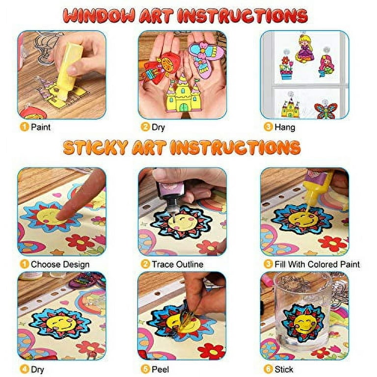 Koltose by Mash Window Art and Sticky Suncatcher Double Craft Kit for Kids ・Arts and Crafts Sun Catcher Project for Girls, Inclu