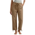 thumbnail image 2 of Byworldtasic Casual Pants for Women Elastic Drawstring Waist Trousers with Cinchable Ankles Soft Breathable Pants, 2 of 5