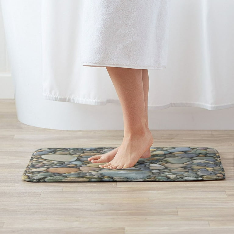 Pebble Stone Pattern Cute Bathroom Rugs Non Slip Soft Absorbent Bath Mat  Washable Floor Rug Carpets for Living Room 16X24