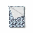 thumbnail image 2 of Whale Soft Flannel Fleece Blanket, Vertical Stripes Background with Hand Drawn Abstract Giant Marine Mammals, Cozy Plush for Indoor and Outdoor Use, 60" x 80", Lilac Baby Blue White, by Ambesonne, 2 of 6