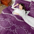 thumbnail image 4 of Feelyou Mystic Western Damask Twin Bedding Sets 7-Piece, Bohemian Flower Purple Bedding Comforter Set, Mid Century Fashion Reversible Sheet Sets, Super Cozy Room Decor, 4 of 7