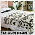 thumbnail image 6 of Halloween Throw Blanket Cute Rustic Ghost Flannel Blanket Farmhouse Spooky Blanket Soft Black White Striped Blanket Retro Halloween Decoration for Sofa Bed Holiday Party Gifts,50 x60, 6 of 6