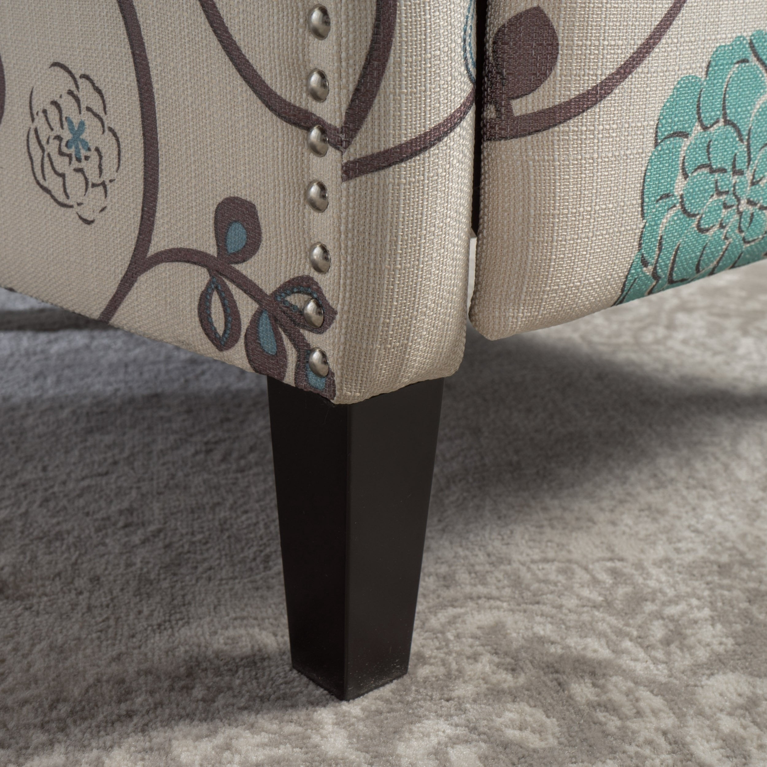 GDF Studio Westeros 26.5" Wing Back Fabric Recliner, White and Blue