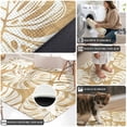 3.94'x5.25' Area Rug for Bedroom, Light Brown Monstera Deliciosa Non ...