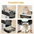 thumbnail image 6 of odorsTT Foldable Enclosed Cat Litter Box with Drawer and Lid – Top Entry Splash-Proof Pet Toilet, for Small, Medium Cats and Indoor Cat Homes - Black, 6 of 6