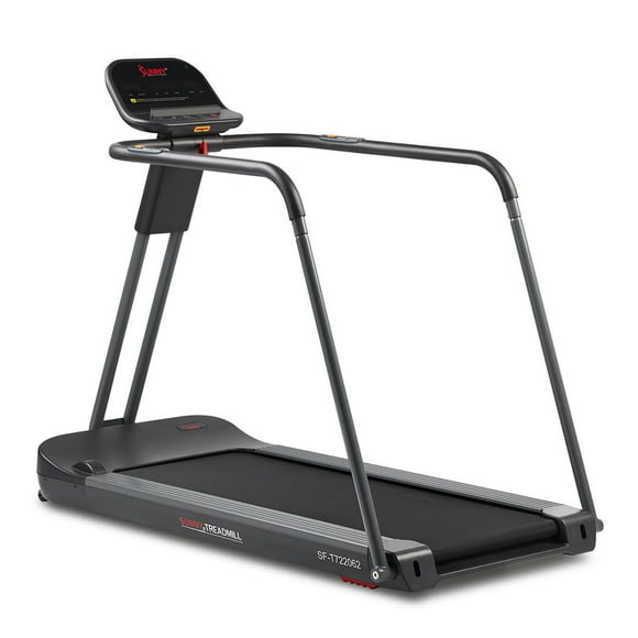 Sunny Health & Fitness Endurance Cardio Running Walking Treadmill with Extended Safety Handrails, Low-Impact, Low Wide Deck, Safe for Recovery & SunnyFit® App Enhanced Bluetooth Connectivity
