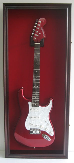 Electric Fender Guitar Display Case Cabinet Wall Hanger Rack