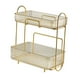 thumbnail image 4 of Organizador de maquillaje de 2 niveles para encimera de baño, gran capacidad, soporte para cosméticos, estante para tocador de dormitorio, color ámbar, 4 of 12