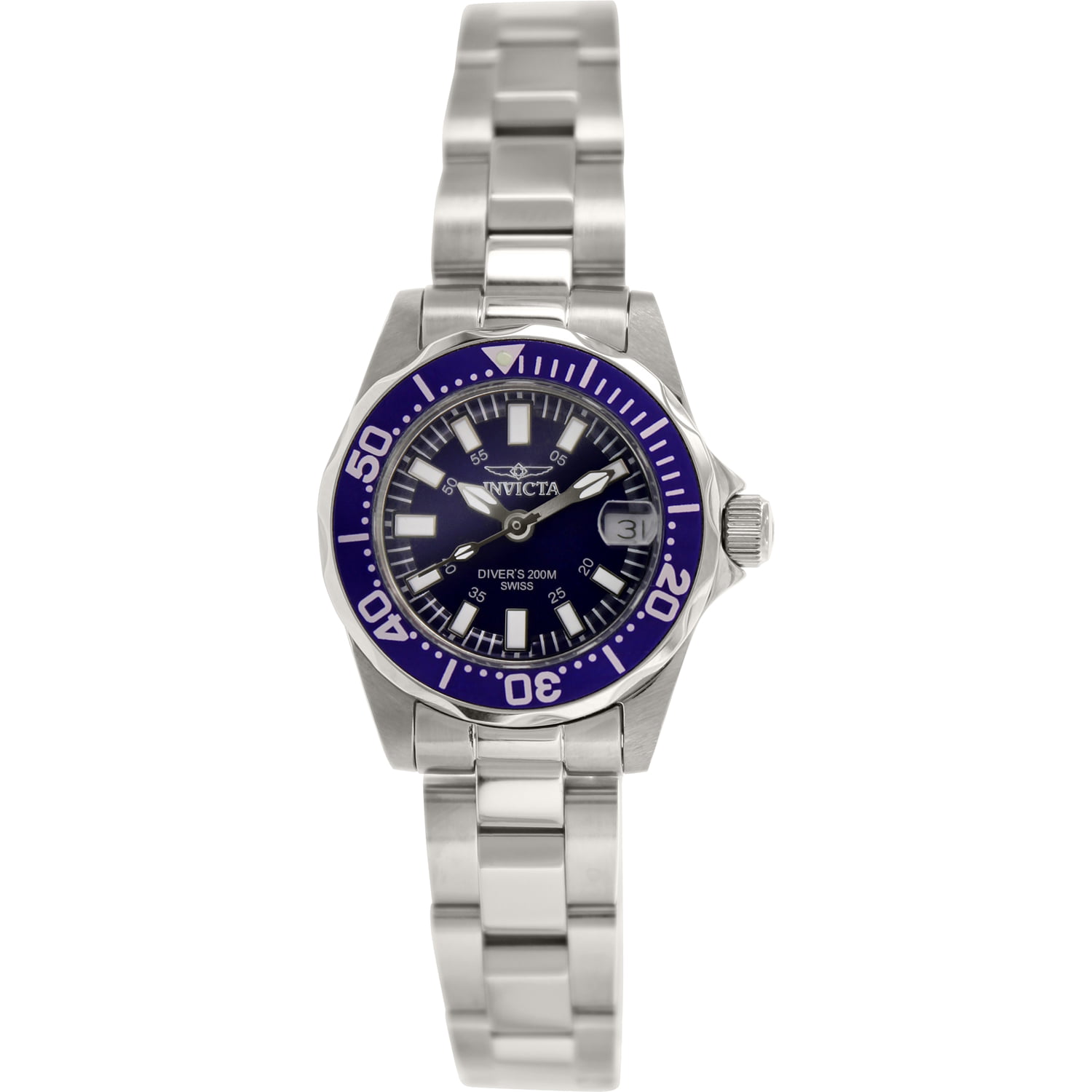 Invicta Women's Pro Diver INV-7060 Silver Stainless-Steel Swiss Quartz  Fashion Watch