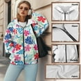 thumbnail image 6 of Garronmavis Colorful Flowers Women's Zip Up Hoodies Sweatshirts Fashion Warm Hoodies for Women Oversized Sweatshirts Versatile Stretchy Long Sleeve Sweatshirt with Pocket, 6 of 7
