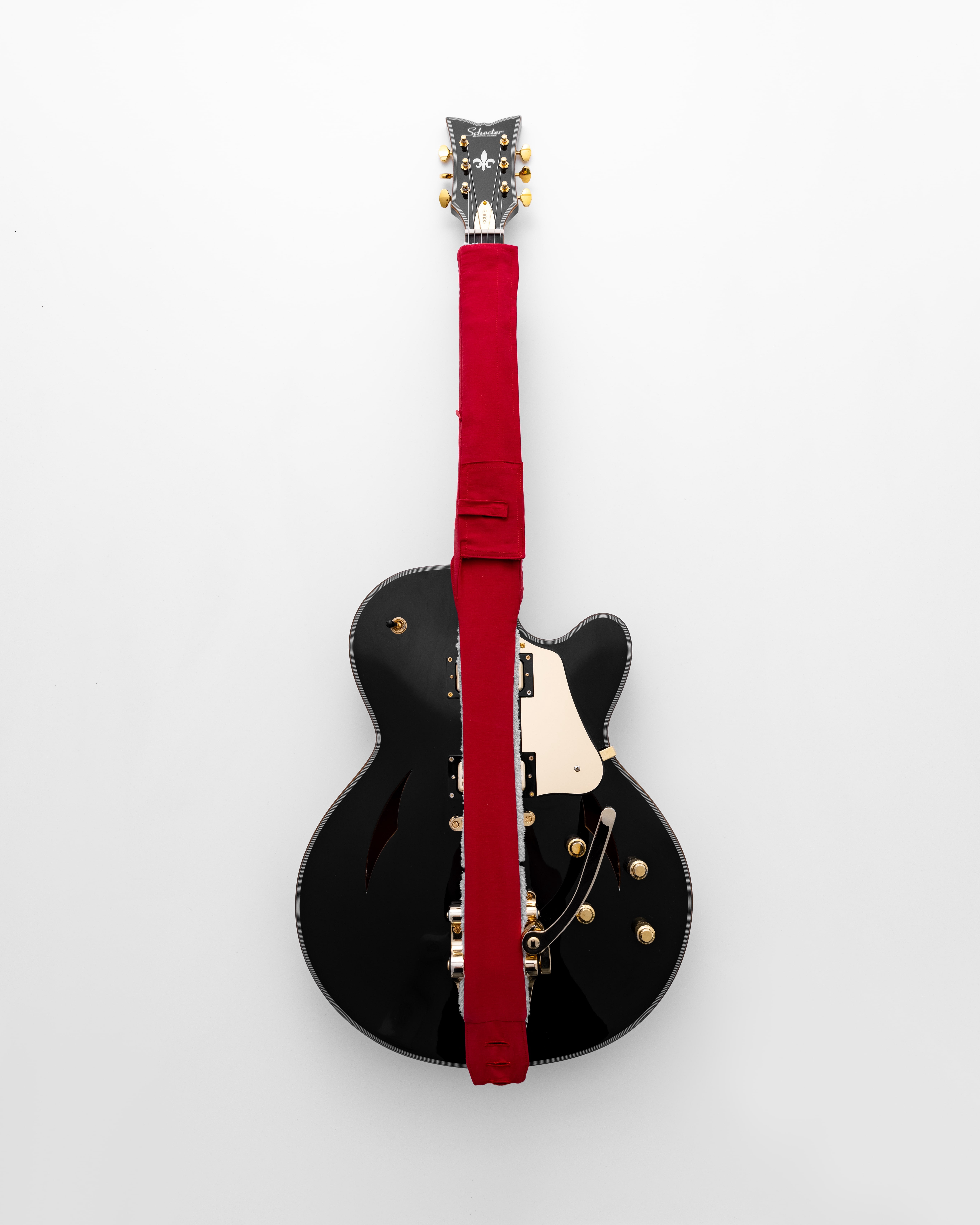 String Sling Guitar Strap With Strap Locks and Pick Pack Red