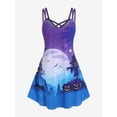 thumbnail image 2 of Rosegal Women's Plus Size Halloween Pumpkin Bats Cat Printed A Line Dress, 2 of 5