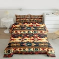 thumbnail image 2 of Homewish Hippie Aztec 3-Piece Full Size Comforter Sets For Teens Female Men,Exotic Style Bedding Comforter Set,Bohemian Tribal Lightweight Bedding Sets,Ultra Soft Home Decor,Reversible, 2 of 8