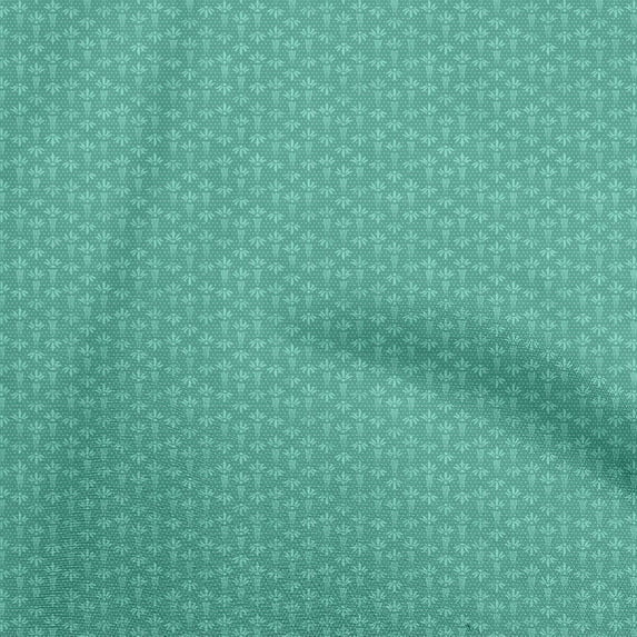 oneOone Cotton Jersey Sea Green Fabric Asian Block Craft Projects Decor Fabric Printed By The Yard 58 Inch Wide