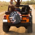 thumbnail image 3 of KAKALAD American Flag Dark Horse 03 Spare Tire Cover Universal Vehicle Accessories Buckle Car Tools 14”in, 3 of 6