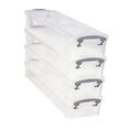 thumbnail image 3 of predolo 4-Piece Storage Box Set: Transparent Design, Stackable, Lockable, Multi-purpose, Gray, 3 of 8