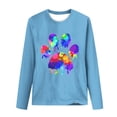 thumbnail image 4 of Women's Graphic Long Sleeve Tops Funny Print Crew Neck Casual Loose Sweatshirts Valentine Day Tee Gift to Ladies(Blue,XXL), 4 of 5