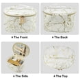thumbnail image 5 of Unique Bargains Floral Makeup Bag Zipper Flower Cosmetic Pouch White, Gold Tone, 5 of 7