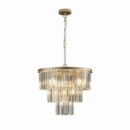 20" Luxury 3-Tier Crystal Chandelier, 7-Light Gold Pendant Ceiling Light Fixture for Dining Room, Living Room, or Bedroom (Bulbs Not Included)