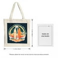 thumbnail image 3 of Vintage Car Tote Bag - Cream Canvas with Retro Orange Car Graphic & Street Lamps Perfect for Shopping Travel & Parties, 3 of 4