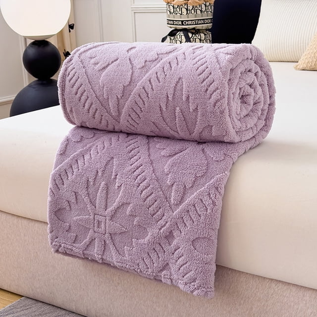 Polyester Fiber Blanket 1Pcs 39.37x27.56x0.12" Fleece Blanket Polyester Soft Striped Design for Winter Warmth and Cozy Napping JASKFLY