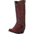 thumbnail image 1 of Dan Post Western Boots Womens 11" Leather Studded Snip Red DP3636, 1 of 5