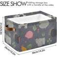 thumbnail image 4 of FREEAMG Cute Hand Drawn Farm Animals and Plants Storage Basket, Durable Canvas Organizer With Handles Large Collapsible Storage Bins Boxes for Home Office - 2 Pack, 4 of 7