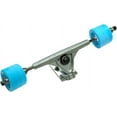 thumbnail image 3 of LONGBOARD Skateboard TRUCKS COMBO set w/ 71mm WHEELS + 9.675" Polished / Black trucks - BabyBlue wheels Polished trucks, 3 of 7