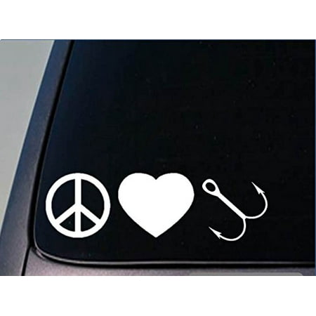 Hooks Battle Boat - Peace love Fish hook sticker *H144* 8