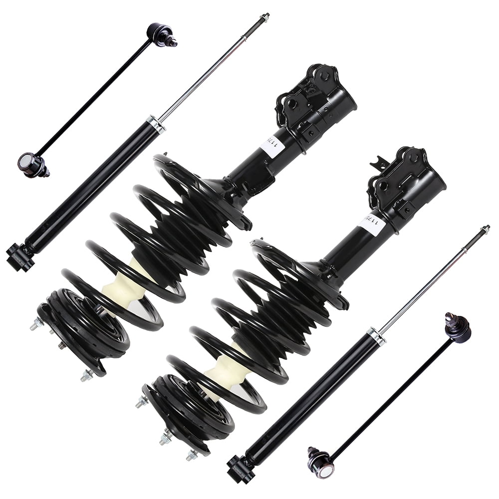 CCIYU Complete Suspension Kit Fits 2006 2007 2008 2009 2010 2011 for Hyundai Accent Includes Rear shock absorber Front Strut Spring Assembly Stabilizer Bar Link