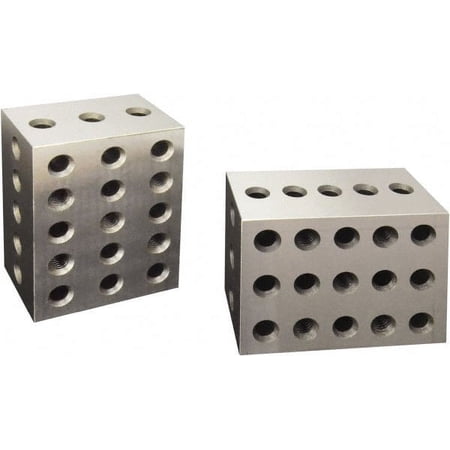 Value Collection 0.0003 Squareness Per Inch, Hardened Steel, 2-3-4 Block with 23 Hole Setup Block